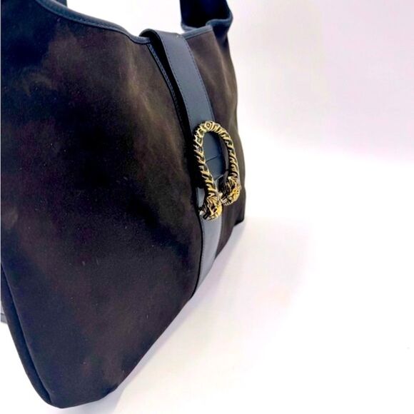 Auth Tom Ford for Gucci Brown Suede Black Leather Trim Dionysus Jackie Hobo Bag - Picture 7 of 16